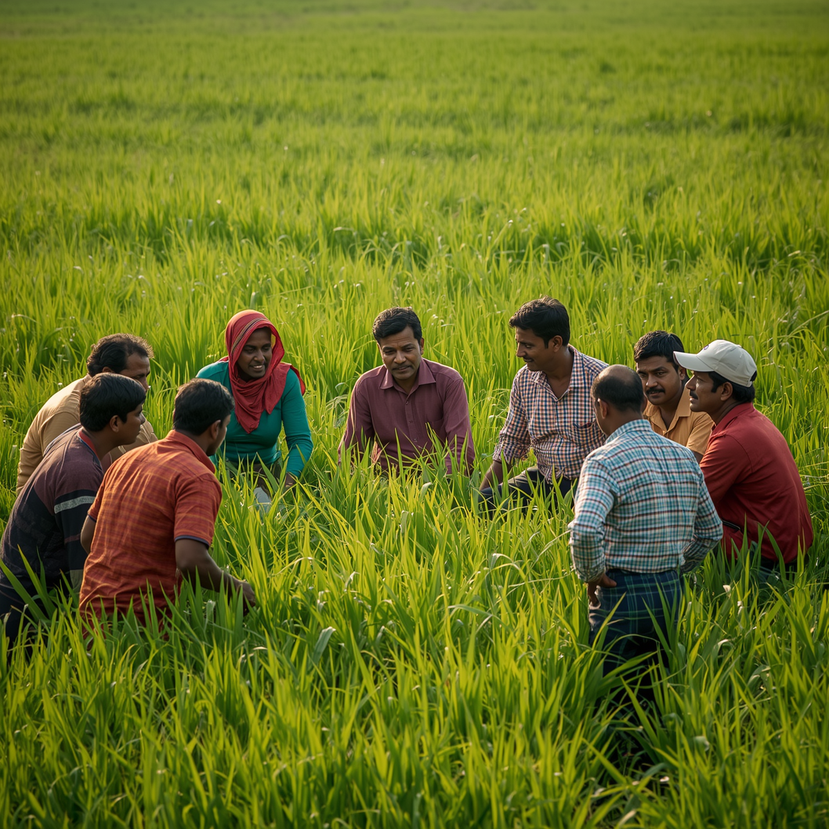 Farmers in field