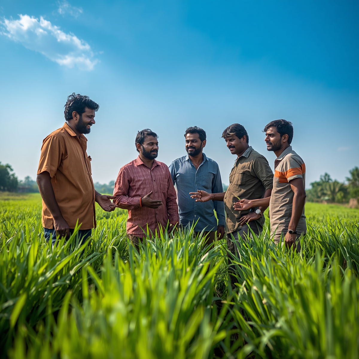 Farmers in field