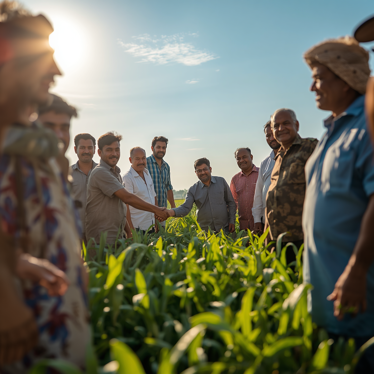 Farmers in field