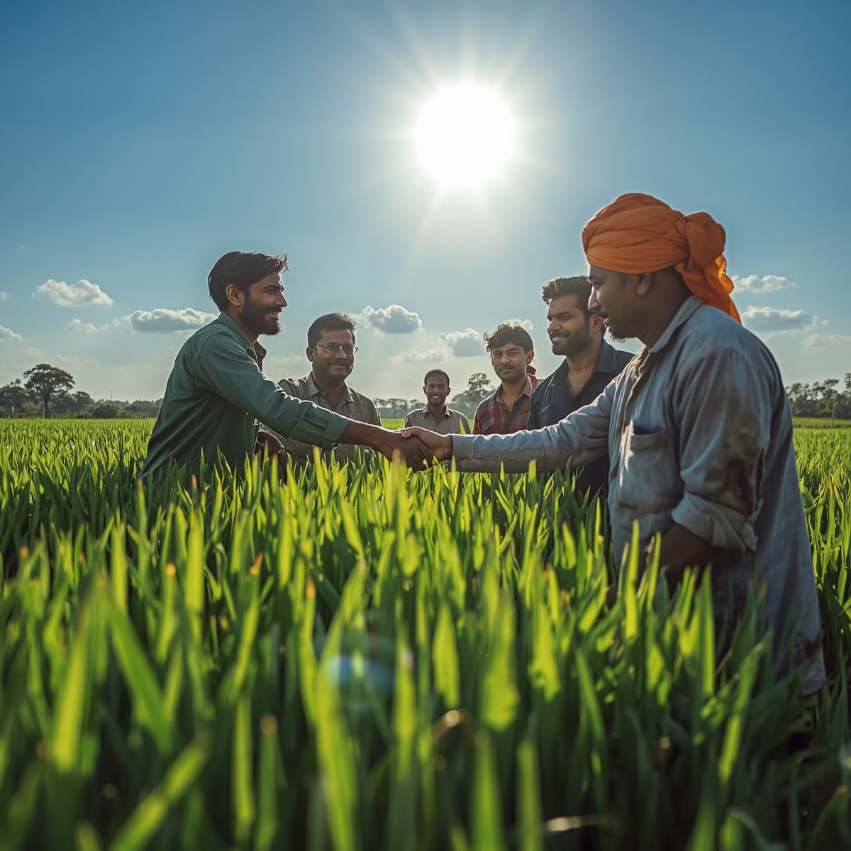 Farmers in field