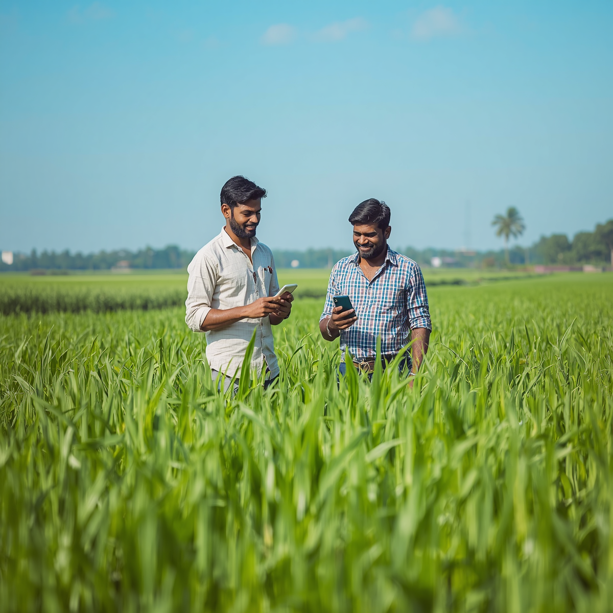 Farmers in field